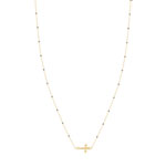 Collier or jaune 375 croix - vue 2