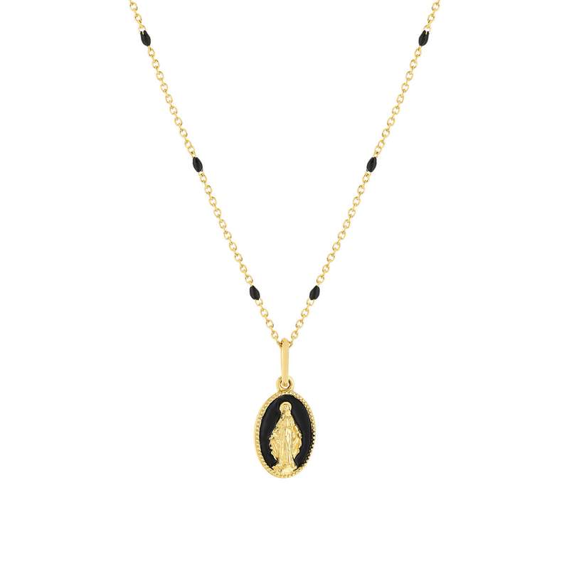 Collier or jaune 375 vierge miraculeuse - vue 1
