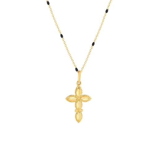 Yellow gold necklace 375 cross
