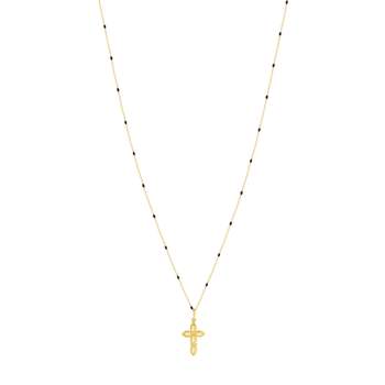 Collier or jaune 375 croix