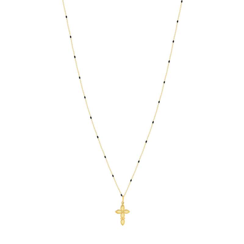 Collier or jaune 375 croix - vue 2
