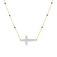 Collier or jaune 375 croix zirconias
