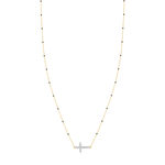 Collier or jaune 375 croix zirconias - vue 2