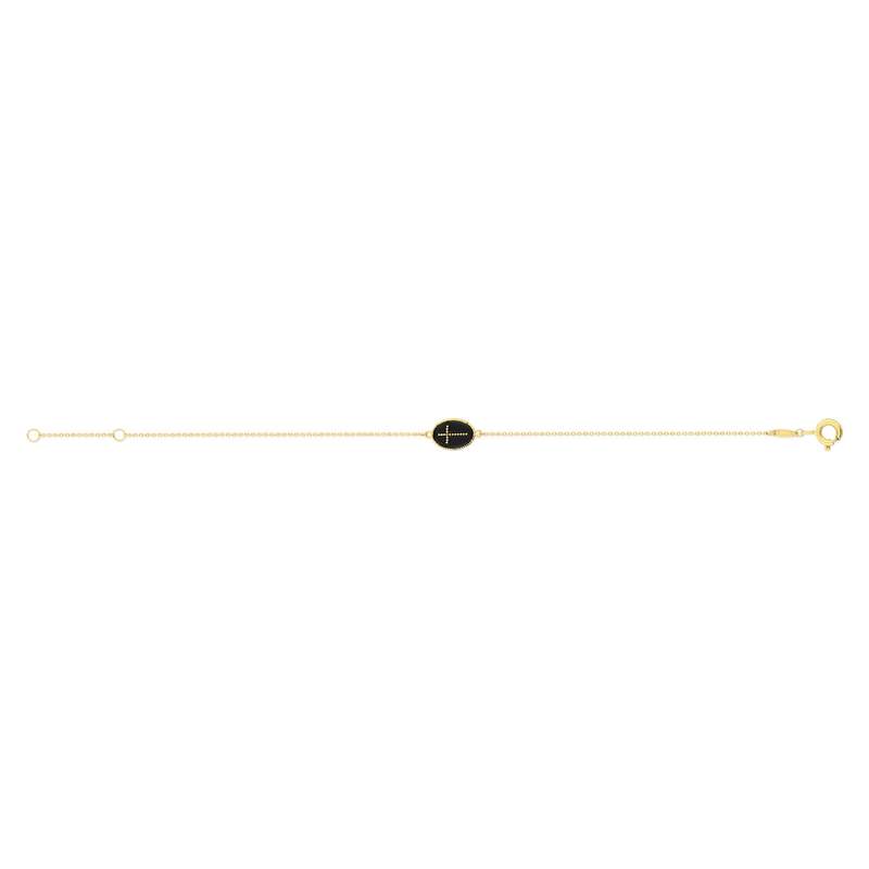 Bracelet or jaune 375 croix - vue 2
