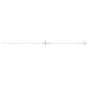 Bracelet or jaune 375 croix zirconias
