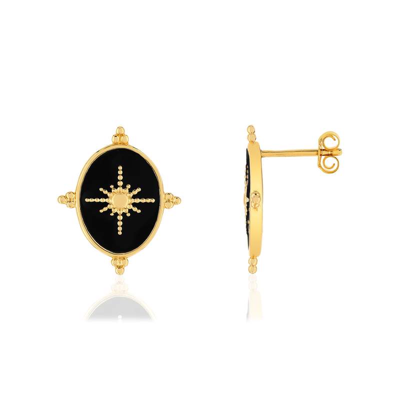 Boucles d'oreilles plaque or - vue 1