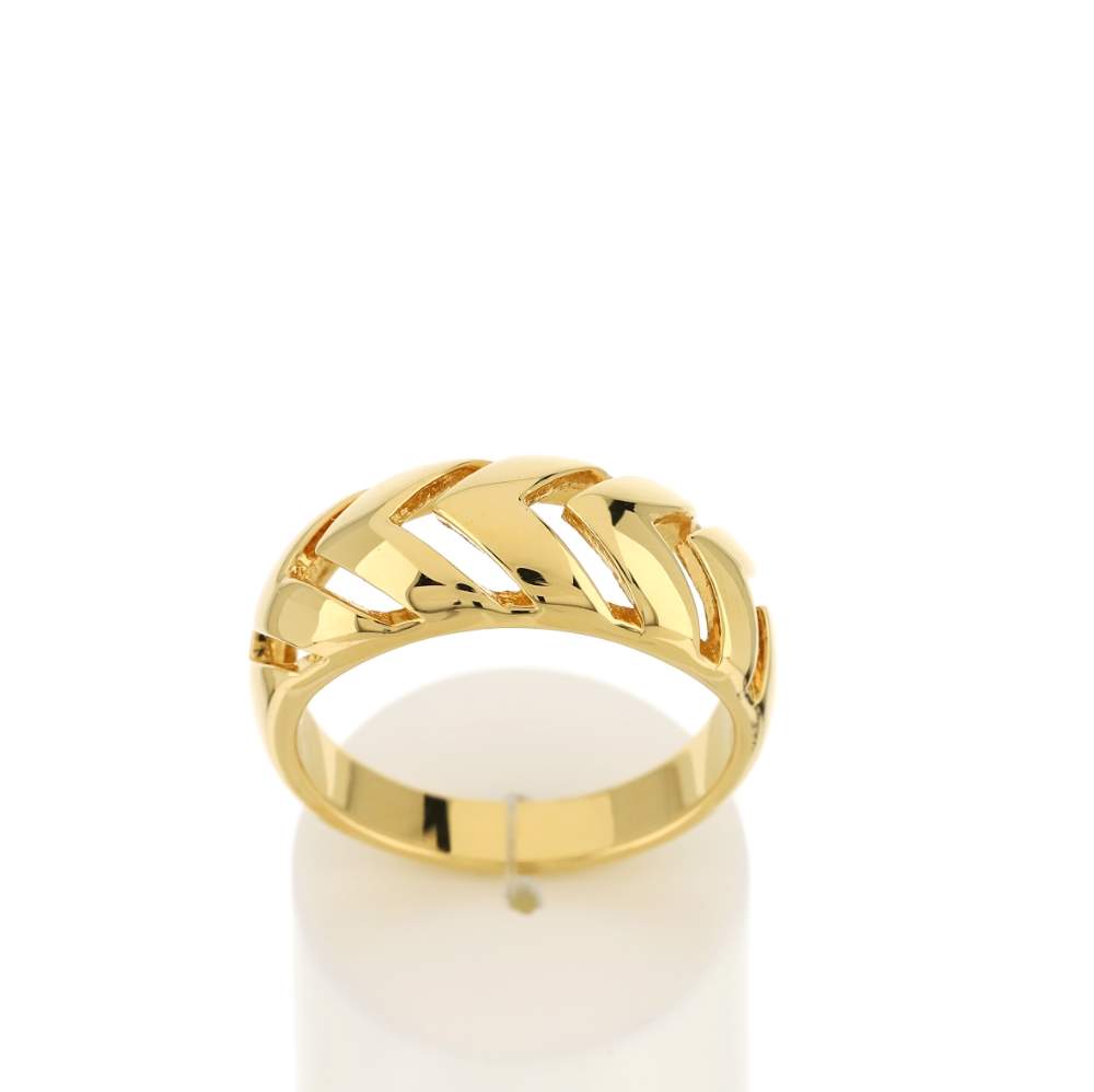 Bague plaque or ouvragée - vue 1