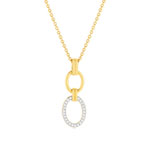 Collier plaque or 2 tons zirconias 45 cm - vue 1