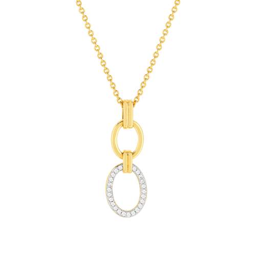 Collier plaque or 2 tons zirconias 45 cm