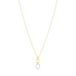 Collier plaque or 2 tons zirconias 45 cm - vue 2