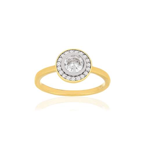 Bague plaqué or 2 tons zirconias