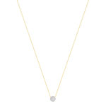 Collier plaque or 2 tons zirconias - vue 2