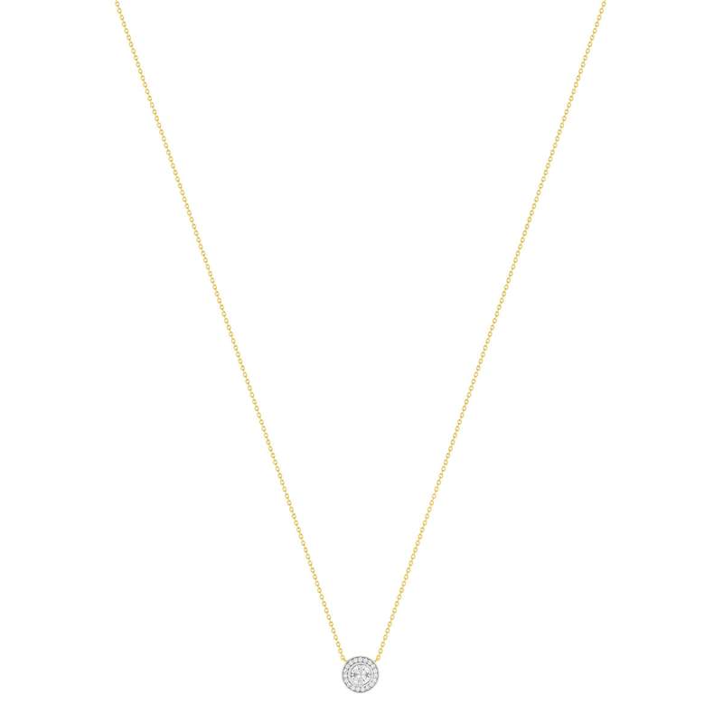 Collier plaque or 2 tons zirconias - vue 2