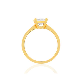 2-tone zirconia gold plate ring