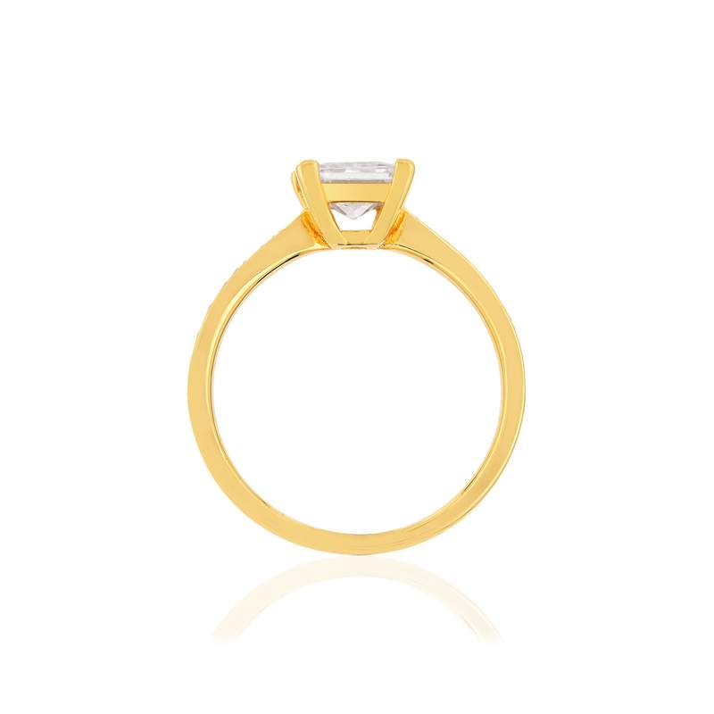 Bague plaque or 2 tons zirconias - vue 2