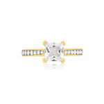 2-tone zirconia gold plate ring - view 3