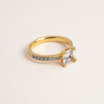 2-tone zirconia gold plate ring - view D3