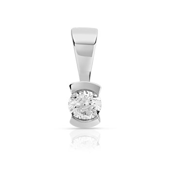 Pendentif or blanc 750 diamant 0.10 carat H/P1