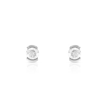 Boucles d'oreilles or blanc 750 diamant 0.50 carat h/p1