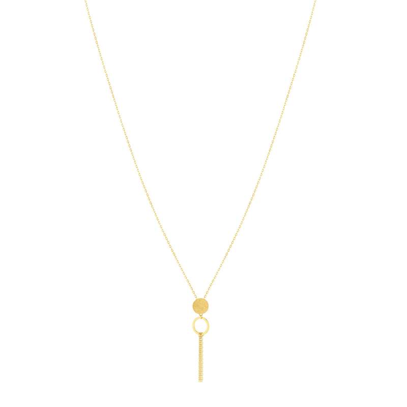 Collier or jaune 750 motif anneau 42 cm - vue 2