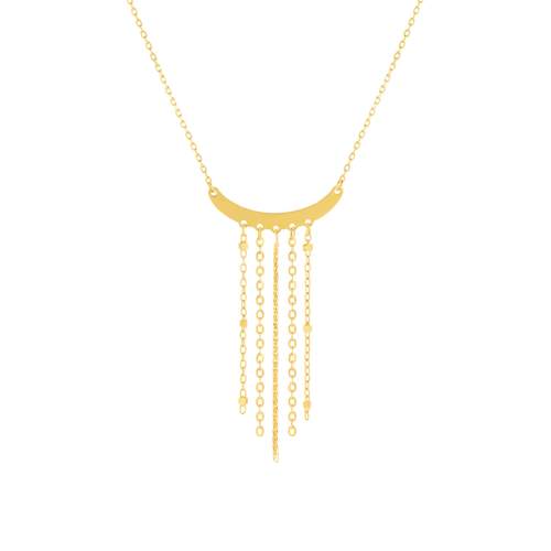 Collier or jaune 750 chainnettes en pampille 42 cm