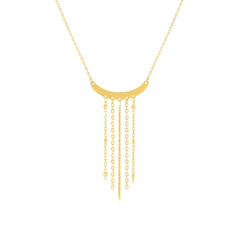 Collier or jaune 750 chainnettes en pampille 42 cm - vue 1