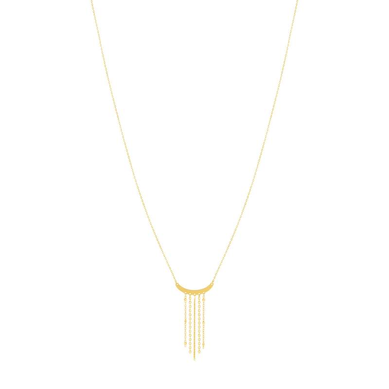 Collier or jaune 750 chainnettes en pampille 42 cm - vue 2