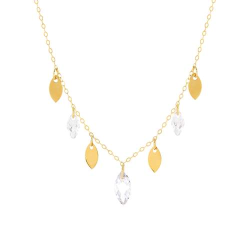 Collier or jaune 750 zirconias 42 cm