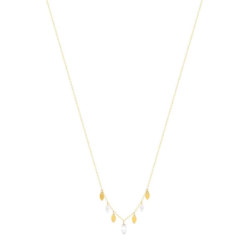 Collier or jaune 750 zirconias 42 cm - vue 2