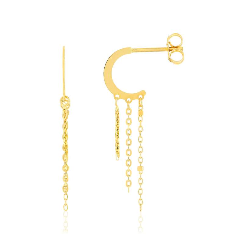 Boucles d'oreilles demi créoles or jaune 750 - vue 1