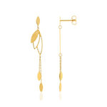 Boucles d'oreilles or jaune 750 motif feuille - vue 1