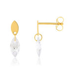 Boucles d'oreilles or jaune 750 zirconias - vue 1