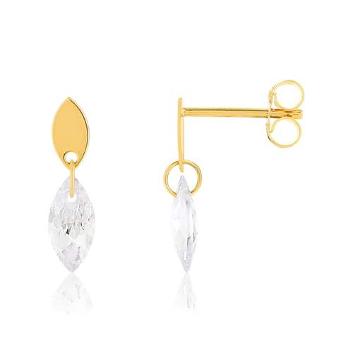 Boucles d'oreilles or jaune 750 zirconias
