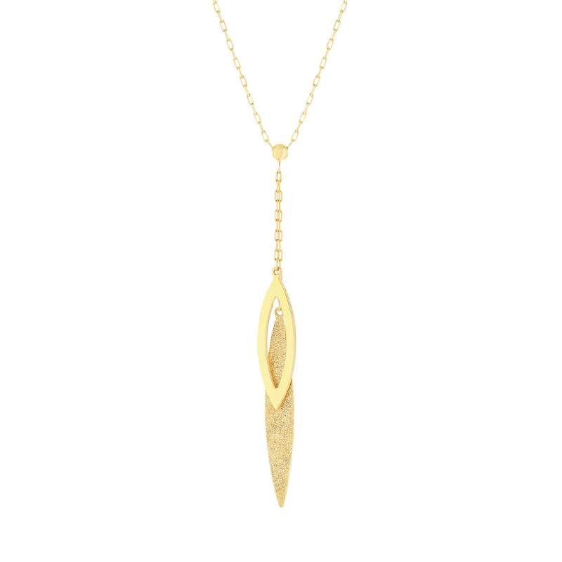 Collier or jaune 750 motif feuille 42 cm - vue 1