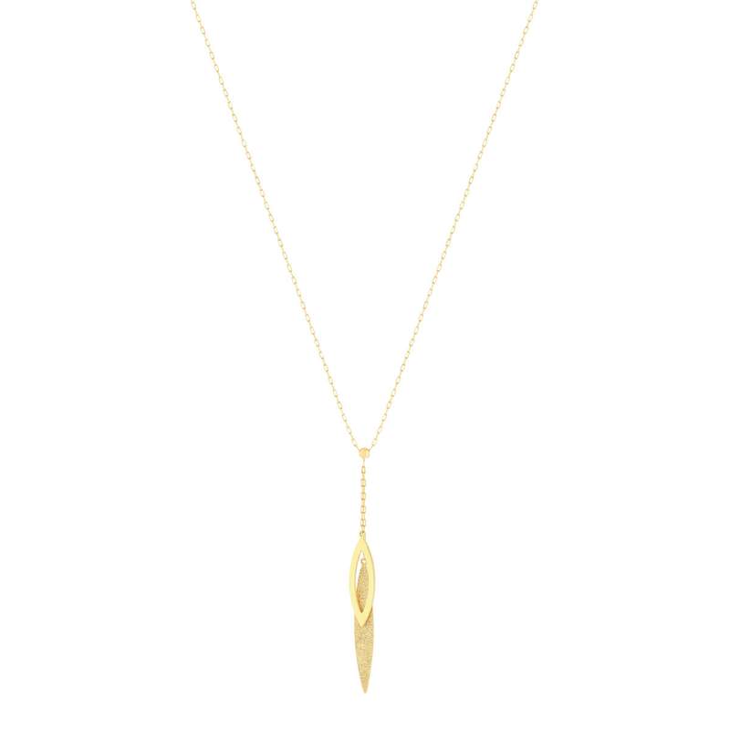 Collier or jaune 750 motif feuille 42 cm - vue 2