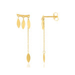 Boucles d'oreilles or jaune 750 motif feuille - vue 1