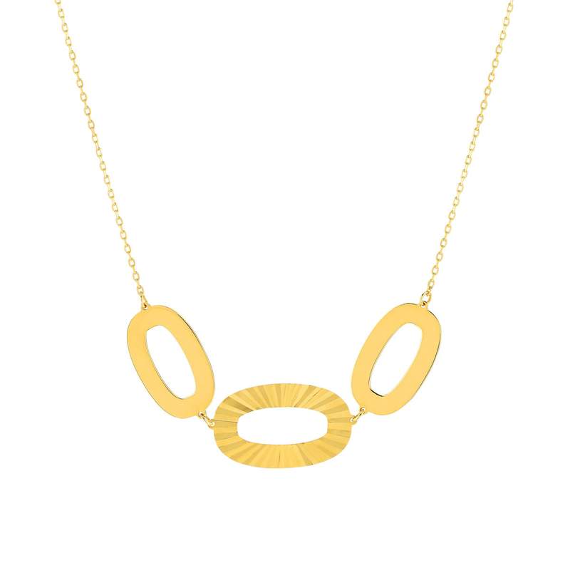 Collier or jaune 750 motif ovale 42 cm - vue 1