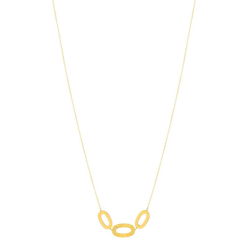 Collier or jaune 750 motif ovale 42 cm - vue 2