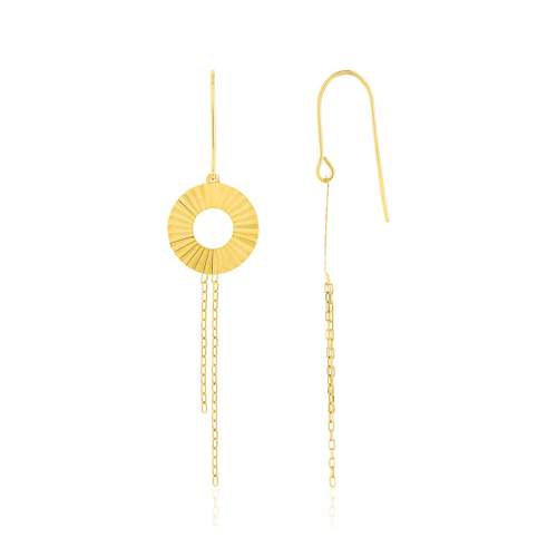 Boucles d'oreilles or jaune 750 effet ciselé