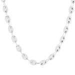 Collier argent 925 maille grain de café 55 cm - vue 1