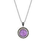 Collier argent amethyste marcassites 45 cm - vue 1