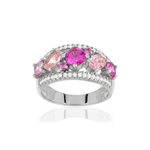 Bague argent zirconias - vue 1