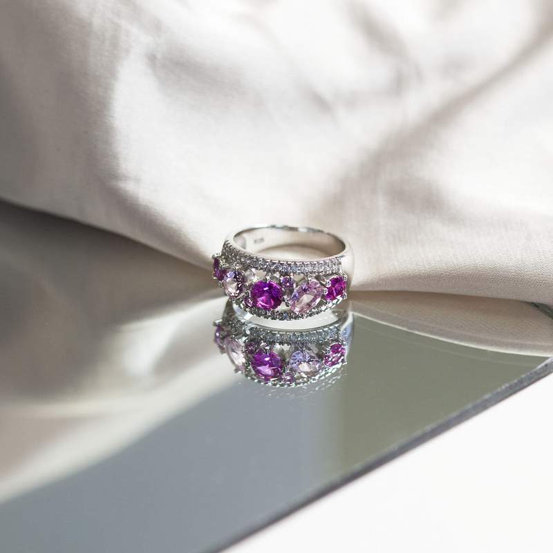Bague argent zirconias - vue D3