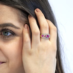 Bague argent zirconias - vue porté 1