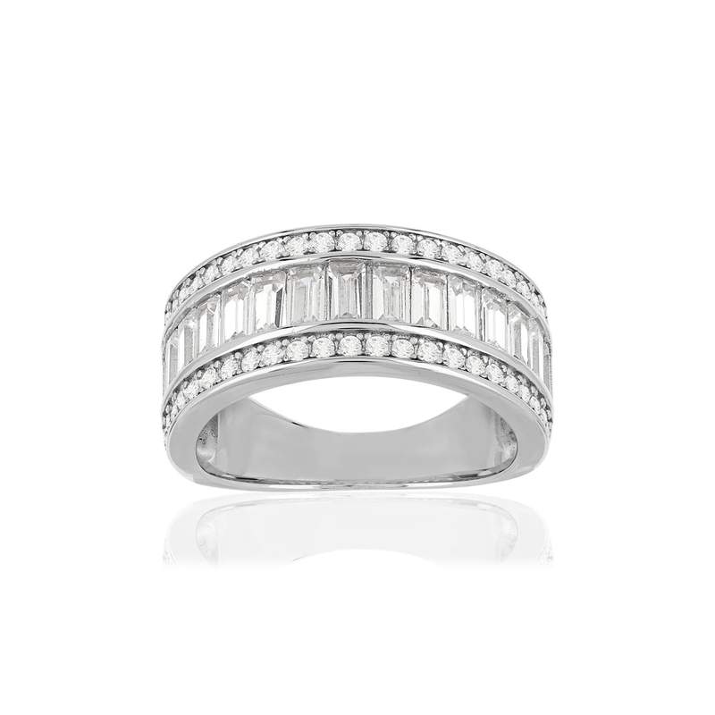 Bague argent 925 zirconias - vue 1