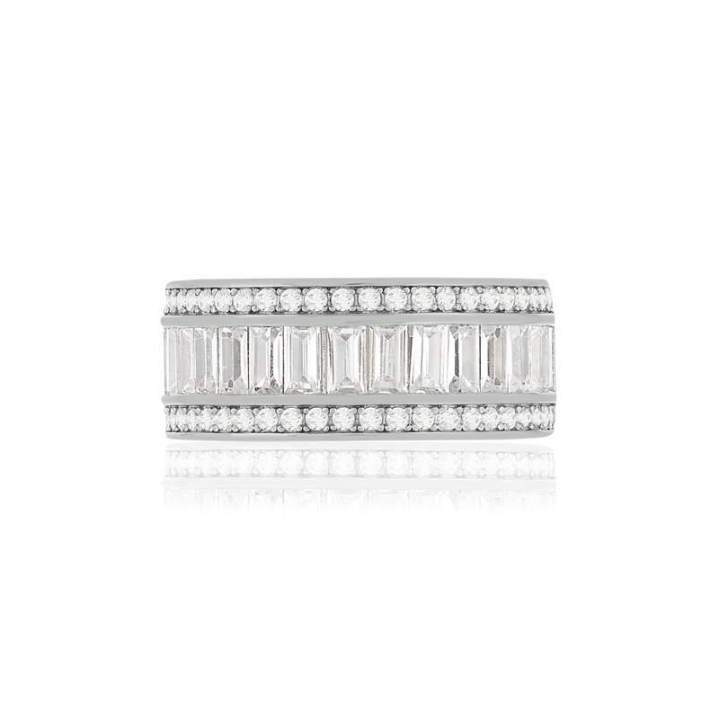 Bague argent 925 zirconias - vue 3