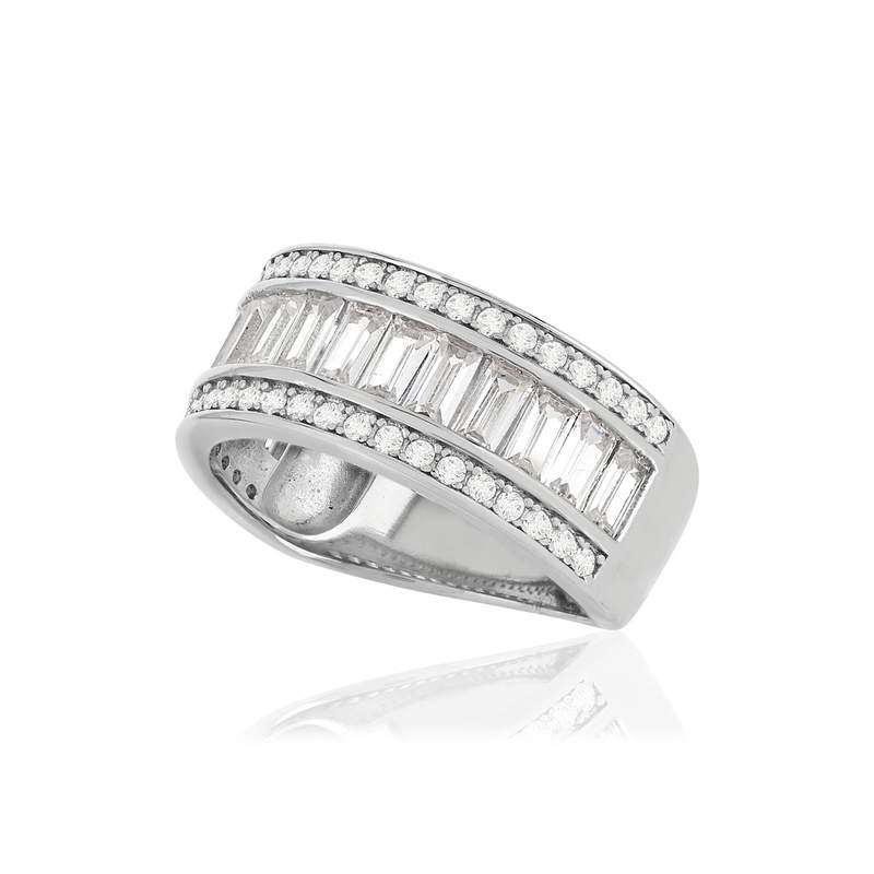 Bague argent 925 zirconias - vue D1