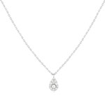 Collier or blanc 750 diamants 42 cm - vue 1