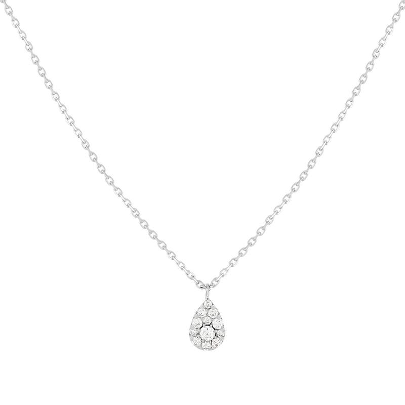 Collier or blanc 750 diamants 0.10 ct 42 cm - vue 1