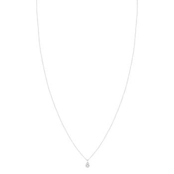 Collier or blanc 750 diamants 0.10 ct 42 cm